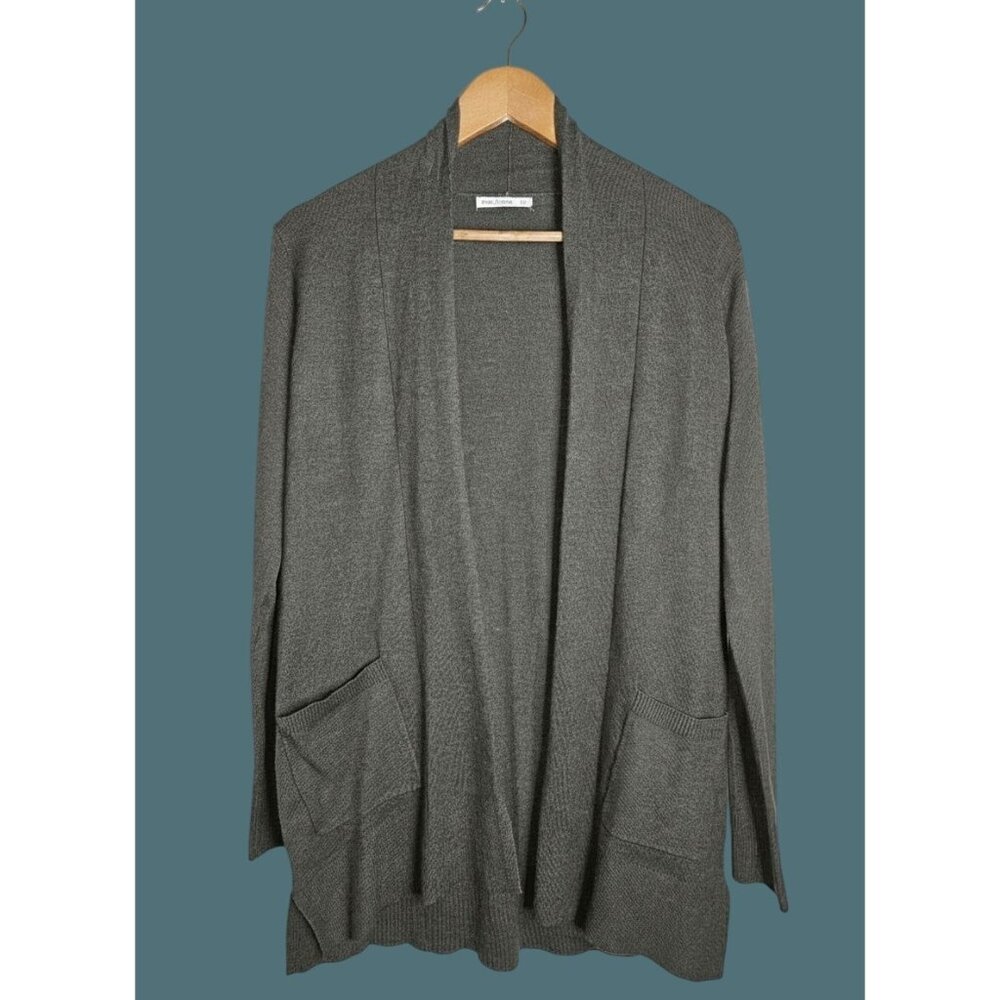 Pink Clover Green Open Front Cardigan W/Pockets Women Size Small